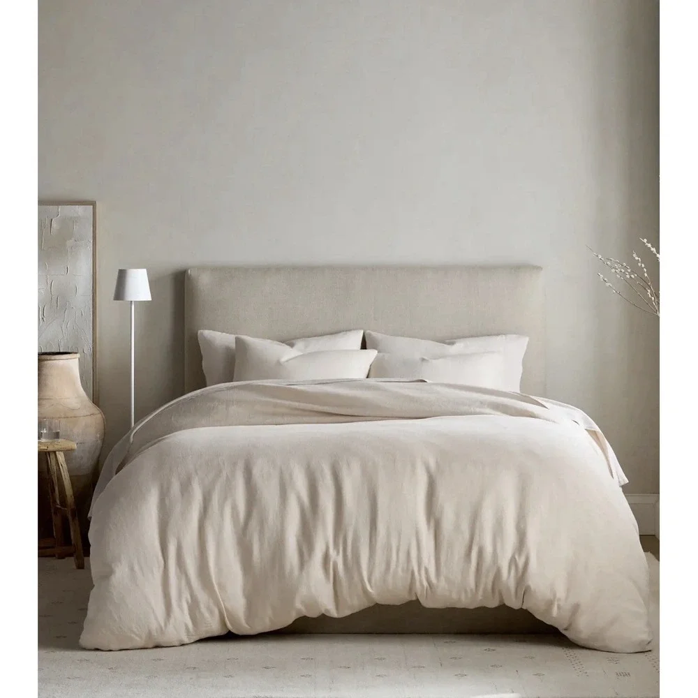 Quince European Linen Duvet Cover Set King/CK Sand Woven From 100% Flax. NWOT